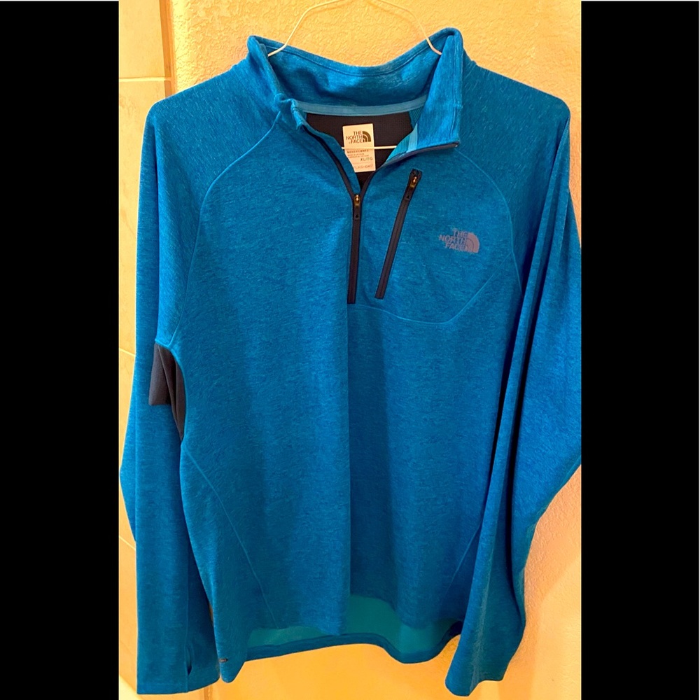 The north face men’s half zip pull over sweatshirt arctic blue -XL
